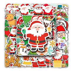 Mixed Shapes 50Pcs Christmas PVC Self Adhesive Stickers, Waterproof Decals for Water Bottle, Helmet, Luggage, Mixed Shapes, 55~85mm