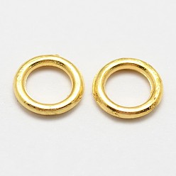 Golden Alloy Round Rings, Soldered Jump Rings, Closed Jump Rings, Golden, 18 Gauge, 7x1mm, Hole: 4.5mm, Inner Diameter: 4mm