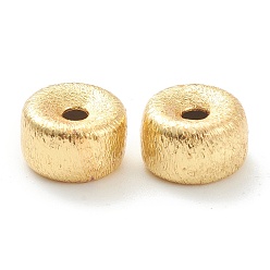 Real 18K Gold Plated Brass Beads, Long-Lasting Plated, Flat Round, Real 18K Gold Plated, 8x4.5mm, Hole: 1.6mm