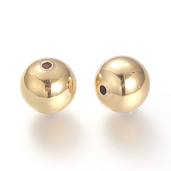 Real 18K Gold Plated Brass Beads, Nickel Free, Real Gold Plated, Round, Real 18K Gold Plated, 12mm, Hole: 2mm