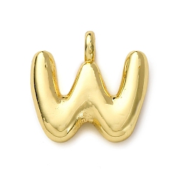 Letter W Латунные подвески, долговечный, стойки покрытие, без кадмия и без свинца, реальный 18 k позолоченный, Буква W, 13.5x14.5x4.5 мм, отверстие : 2.5 мм