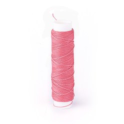 Flamingo Round Waxed Polyester Twisted Cord, Micro Macrame Cord, for Leather Projects, Bookbinding, Flamingo, 0.65mm, about 21.87 yards(20m)/roll
