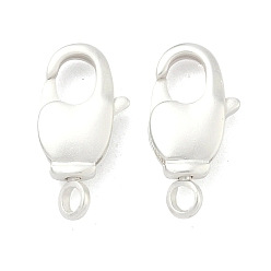 Матовый Серебристый Цвет Карабин-лобстеры, латунные, без кадмия и без свинца, стойки покрытие, долговечный, овальные, матовый серебристый цвет, 14x6x3 мм, отверстие : 1.8 мм