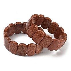 Камень с Пылевым Золотом Браслеты из синтетических бусин из авангарда для женщин и мужчин, овальные, 1 дюйм (2.4 см), внутренний диаметр: 2-1/2 дюйм (6.45 см)