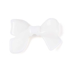 Белый Акриловый шарик, имитация желе, бантом, белые, 23.7x32.7x7.3 мм, отверстие : 3.8 мм, Около 240 шт / 500 г