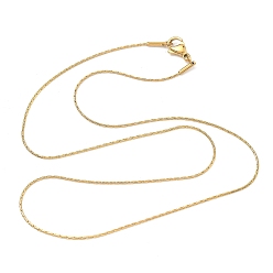 Настоящее золото 18K Ионное покрытие (IP) 304 цепочки Boston из нержавеющей стали, с карабин-лобстерами , реальный 18 k позолоченный, 17.72 дюйм (45 см), 0.9 мм