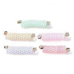 Mixed Color Star Acrylic Rhinestone & Plastic Spiral Hair Tie for Women & Girl, Elastic Hair Rope Ponytail Holder Braid Accessories, Mixed Color, 70~75x18mm