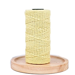 Шампанско-Желтый 2-слойный круглый хлопковый шнур, для diy craft, шампанское желтый, 2 мм, около 164.04 ярдов (150 м) / рулон