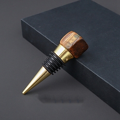 Tiger Eye Natural Tiger Eye Red Wine Stoppers, Silicone Bottle Stopper, Cone, 75~85mm