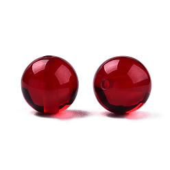 Rouge Perles en résine, imitation de cire d'abeille, ronde, rouge, 12x11.5mm, Trou: 1.5~3mm
