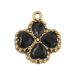 Реактивный Самолет 304 из нержавеющей стали горный хрусталь подвески, ионное покрытие (ip), реальный 18 k позолоченный, клевер, струя, 13.5x11.5x3 мм, отверстие : 1.2 мм