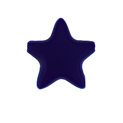 Prussian Blue Star Silicone Beads, Chewing Beads For Teethers, DIY Nursing Necklaces Making, Prussian Blue, 35x35mm