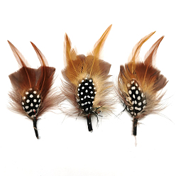 Sienna Feather Ornament Accessories, for DIY Masquerade Masks, Costume Feather Hat, Hair Accessories, Sienna, 80~100mm