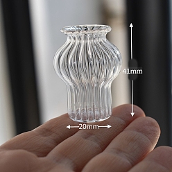 Clear 1:12 Scale Dollhouse Miniature Glass Vase, for DIY Mini Home Decorationm, Transparent Glass Vase, Clear, 20x41mm
