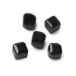 Черный Стекло k9 стекло, имитация Австрийские кристаллические шарики, граненые, квадратный, чёрные, 6x6x6 мм, отверстие : 1 мм