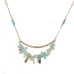 Amazonite Stunning Copper and Gold Stone Pendant Necklace with European Style Charm