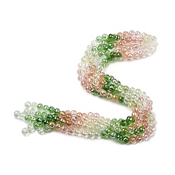 Морско-зеленый Стеклянные бусины с гальваническим покрытием , круглые, граненый(32 граненый), градиент цвета, цвета морской волны, 8 мм, отверстие : 1.2 мм, около 48 шт / нитка, 13.98'' (35.5 см)