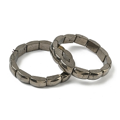 Пирит Браслеты из натуральных бусин пирита для женщин и мужчин, бамбук, внутренний диаметр: 2-3/8 дюйм (6.15 см), бусина : 10.5~11x16.5~17.5x6.5~7 mm