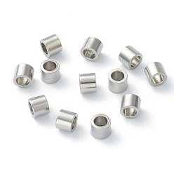 Stainless Steel Color 304 Stainless Steel Spacer Beads, Tube, Stainless Steel Color, 5x4mm, Hole: 3mm