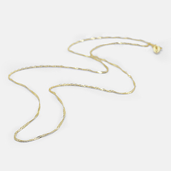 Golden 925 Sterling Silver Singapore Chain Necklaces, Water Wave Chain Necklaces, with Spring Ring Clasps, with 925 Stamp, Golden, 18 inch(45cm)