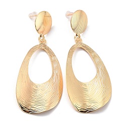 Light Gold Big Teardrop Iron Dangle Stud Earrings for Girl Women, Light Gold, 67mm, Pin: 0.8mm
