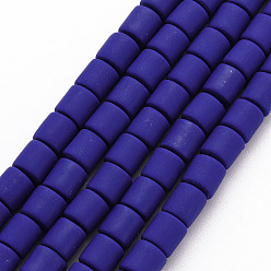 Dark Blue Polymer Clay Bead Strands, Column, Dark Blue, 5~7x6mm, Hole: 1.5~2mm, about 61~69pcs/strand, 15.74 inch