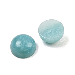 Flower Amazonite Натуральные цветочные кабошоны из амазонита, полукруглый, плоский зад, 10x5 мм