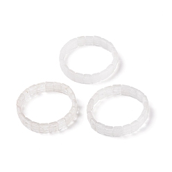 Quartz Crystal Natural Quartz Crystal Stretch Bracelets, Faceted, Rectangle, 2-3/8 inch(6cm)