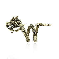 Dragon Brass Animal Cuff Rings, Dragon, Inner Diameter: 20mm