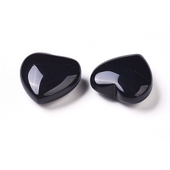 Obsidian Natural Obsidian Heart Love Stone, Pocket Palm Stone for Reiki Balancing, 29~30.5x30x13.5~14mm