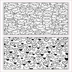 Heart PVC Plastic Stamps, for DIY Scrapbooking, Photo Album Decorative, Cards Making, Stamp Sheets, Valentine's day Themed Pattern, 16x11x0.3cm