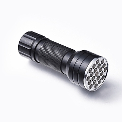Black UV Flashlight, 395nm, Ultraviolet Light Detector, for UV Glue Curing, Black, 97x36mm