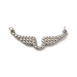 Stainless Steel Color 304 Stainless Steel Connector Charms, Angel Wing Links, with Jump Rings, Stainless Steel Color, 15x35x3mm, Hole: 3mm