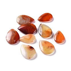 Red Agate Natural Red Agate Beads, No Hole/Undrilled, for Wire Wrapped Pendant Making, Teardrop, 25~30x17~21x5~5.5mm