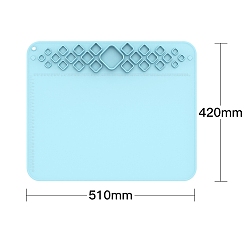 Light Sky Blue Washable Silicone Craft Mat, Watercolor Oil Paint Palette Mat, with Graduated scale for Resin Casting, Painting, Art, Clay, Rectangle, Light Sky Blue, 51x42cm