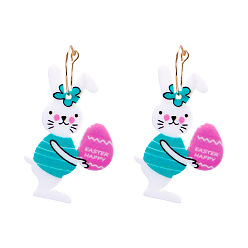 56848 Cute Easter Bunny and Bird Acrylic Earrings for Festive Ear Accessories