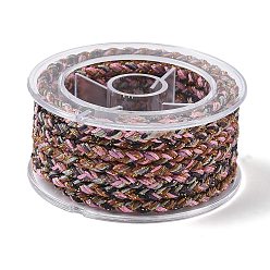 Разноцветный Оплетенный нейлоновый шнур, для изготовления ювелирных изделий, круглые, красочный, 3.8~5 мм, около 2.19 ярдов(2м)~3.28 ярдов(3м)/рулон