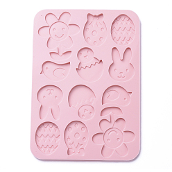 Pink Farm Theme Food Grade Silicone Molds, Baking Molds, for Chocolate, Candy, Biscuits Molds, Pink, 234x166x7.5mm