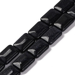 Синий Драгоценный Камень Синтетический синий авантюрин бисер нитей, прямоугольные, 18x13.5x5.5 мм, отверстие : 1.2 мм, около 22 шт / нитка, 15.75 дюйм (40 см)