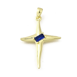 Средно-синий Кулон из циркония, звезды прелести, стойки покрытие, прочное покрытие, без кадмия и без свинца, реальный 18 k позолоченный, светло-синий, 32x21x4 мм, отверстие : 3.5x2.5 мм