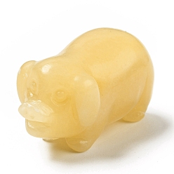 Топаз Нефрит Украшение дисплея скульптуры из нефрита из натурального топаза, для домашнего офисного стола, свинья, 26~28x48~50x24~26 мм