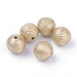 Gold Spray Painted Acrylic Beads, Matte Style, Round, Gold, 11.5mm, Hole: 1.5mm, about 520pcs/500g