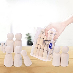 (404) Непрозрачное AB Кислое яблоко Незавершенные пустые деревянные куклы, для поделки ручная роспись ремесел, цветочный белый, 3.5~6.5 см, 50 шт / комплект