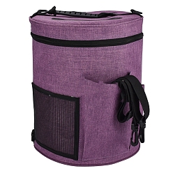 Purple Oxford Cloth Yarn Storage Bag, for Yarn Skeins, Crochet Hooks, Knitting Needles, Column, Purple, 33x28cm