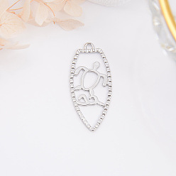 Платина Латунные подвески, черепаха, платина, 36x16 мм