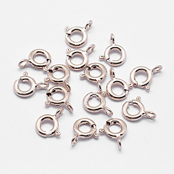 Rose Gold 925 Sterling Silver Spring Ring Clasps, Ring, with 925 Stamp, Rose Gold, 11.5x9.5x2mm, Hole: 2mm