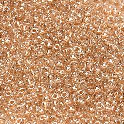 (RR234) Sparkling Metallic Gold Lined Crystal Миюки круглые бусины рокайль, японский бисер, (rr 234) сверкающий кристалл с металлическим покрытием из золота, 8/0, 3 мм, отверстие : 1 мм, Около 2111~2277 шт / 50 г