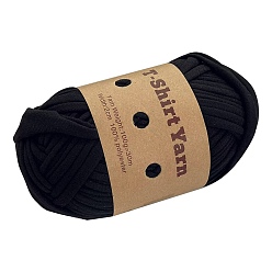 Черный Полиэфирная пряжа, для ручного вязания толстой нити, пряжа для вязания крючком, чёрные, 20 мм, около 32.81 ярдов (30 м) / моток