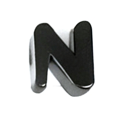 Letter N Европейский бусы акриловые, бусины с большим отверстием, Письмо N, 21x17.5x13.5 мм, отверстие : 6 мм