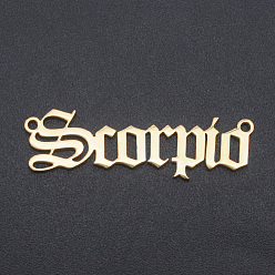 Скорпион 201 ссылки нержавеющей стали, двенадцать созвездий, старый английский, лазерная резка, Скорпион, 9x31x1 мм, отверстие : 1.2 мм